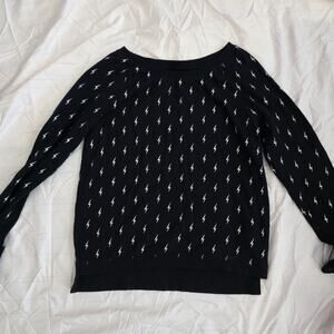 Vans Sweatshirt Women's Small black lightning bolt boxy sweatshirt pullover
